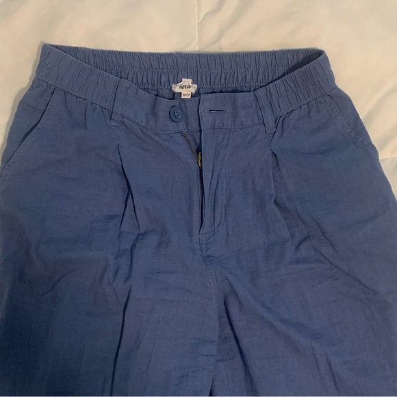 Aerie Pool-To-Party Linen Blend High Waisted Wide Legged Trouser - Picture 2 of 5